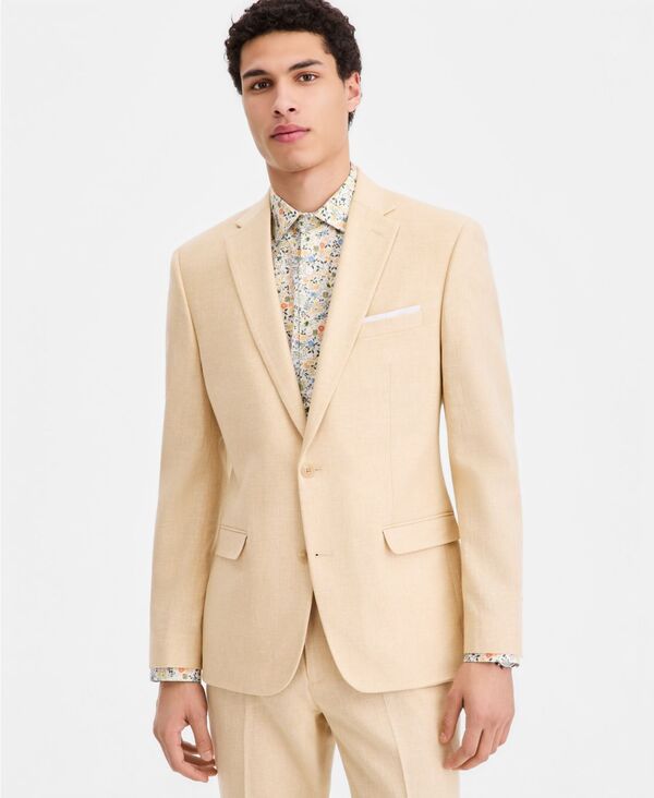 バースリー メンズ アウター ジャケット・ブルゾン リネン Bar III Men'slim-Fit Linen-Blend Suit Separates Jacket Macy's Exclusive Butter Yellow イエロー