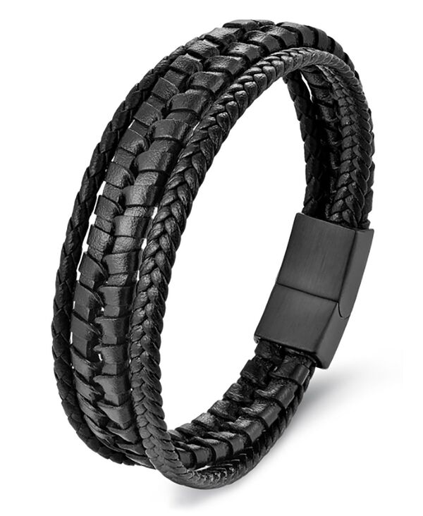 ローナ サットン メンズ アクセサリー ブレスレット・バングル・アンクレット Tシャツ レザー Rhona Sutton Men's Elysian Leather & Stainlessteel Bracelet Black ブラック｜ReVida 店