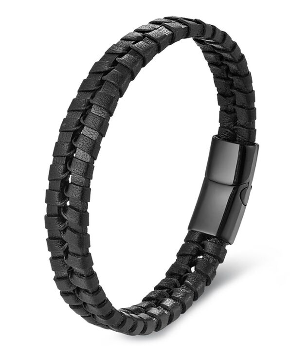 ローナ サットン メンズ アクセサリー ブレスレット・バングル・アンクレット Tシャツ レザー Rhona Sutton Men's Axion Leather & Stainlessteel Bracelet Black ブラック|ReVida 店