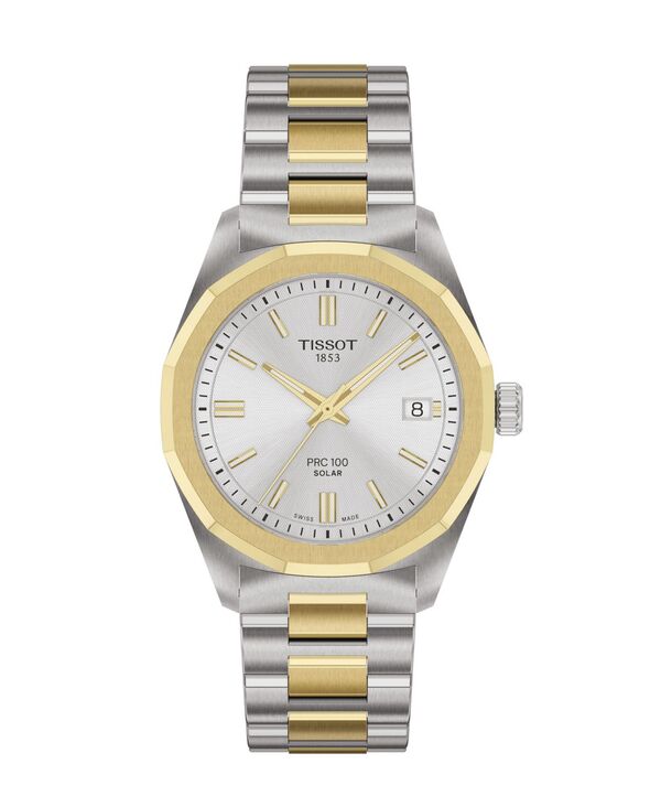 ティソット レディース 添え物 ウオッチ ティーシャツ Tissot Unisex Two-Tone and Yellow Gold Stainlessteel Watch 34粍 Silver しろがね色