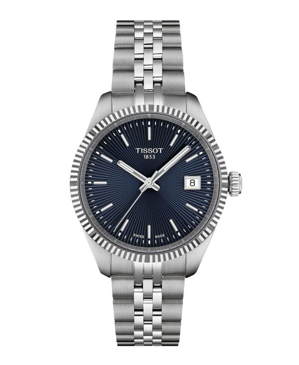 ティソット レディース アクセサリー 腕時計 Tシャツ Tissot Women's Ballade Silver Tone Stainlessteel Watch 34mm Blue ブルー|ReVida 店