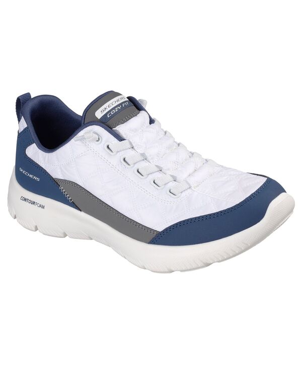スケッチャーズ レディース シューズ スニーカー Skechers Women\u0027summits Contour Foam - Cozy Fit Walking Sneakers from Finish Line White Navy 白いこと