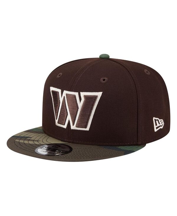 ニューエラ メンズ アクセサリー 帽子 New Era Men's Dark Brown Washington Commanders Burnt Wood Camo 9FIFTY Snapback Hat Dark Brown Camo ブラウン