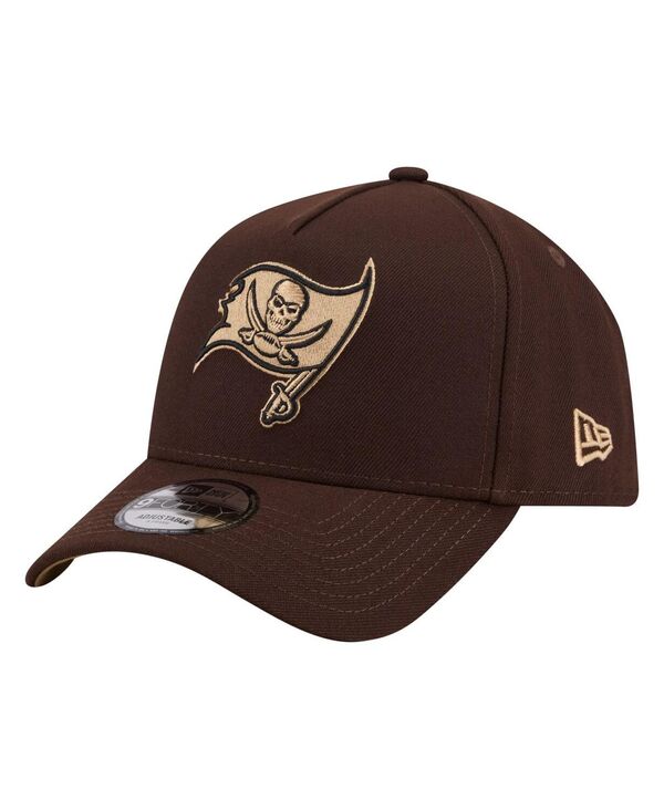ニューエラ メンズ アクセサリー 帽子 New Era Men's Dark Brown Tampa Bay Buccaneers Burnt Wood A-Frame 9FORTY Adjustable Hat Dark Brown ブラウン｜ReVida 店