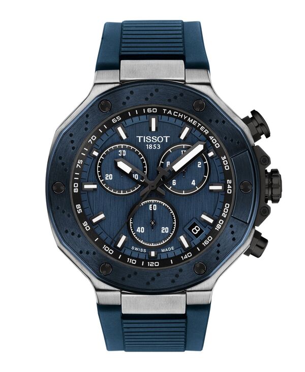 ティソット メンズ 佩び物 ウォッチ プルオーバー Tissot Men\u0027s T-Race Quartz Chronograph Stainlessteel Watch 45粍 Blue 青色