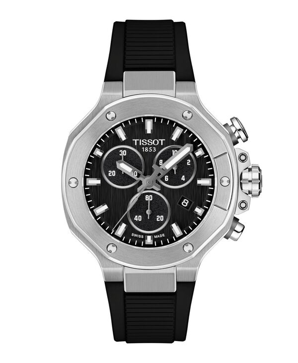 ティソット レディース 付属物 ウオッチ Tissot Unisex Black Dial Rubber Strap Watch 38粍 Black 黒いこと