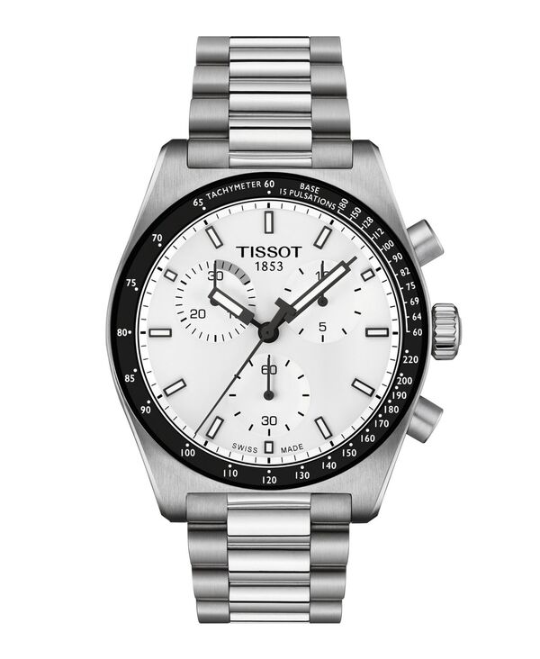 ティソット メンズ アクセサリー 腕時計 Tシャツ Tissot Men's Mineral White Dial Stainlessteel Watch 40mm White ホワイト
