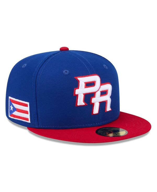 ニューエラ メンズ アクセサリー 帽子 New Era Men Blue/Red Puerto Rico Baseball 2026 World Baseball Classic 59FIFTY Fitted Hat Blue Red ブルー