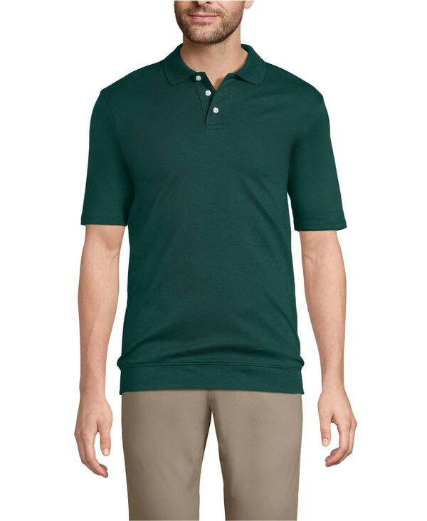 ランズエンド メンズ トップス ポロシャツ Lands' End Men'short Sleeve Banded Bottom Polo Shirt Evergreen