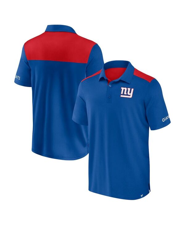 ファナティクス メンズ トップス スポーツシャツ Fanatics Men\u0027s Royal/Red New York Giants Color Block Polo Shirt Royal Red 赤いこと