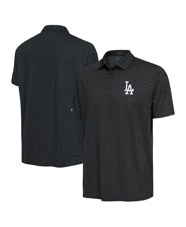 アンティグア メンズ トップス ポロシャツ Antigua Men's Black Los Angeles Dodgers Blooming Polo Shirt Black ブラック
