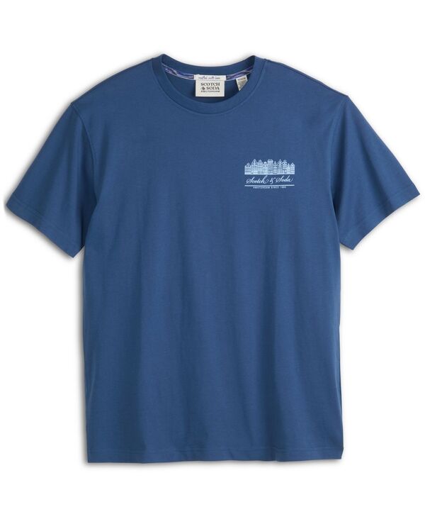 スコッチアンドソーダ メンズ トップス Tシャツ 半袖 グラフィック SCOTCH & SODA Men'sAmsterdam Graphic Short-Sleeve T-Shirt Dark Denim デニム｜ReVida 店