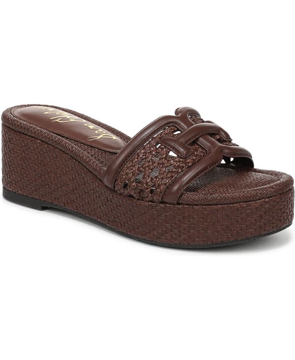 サムエデルマン レディース シューズ サンダル Sam Edelman Women's Pauleena Slide Wedge Sandals Terazzo Brown Leather ブラウン