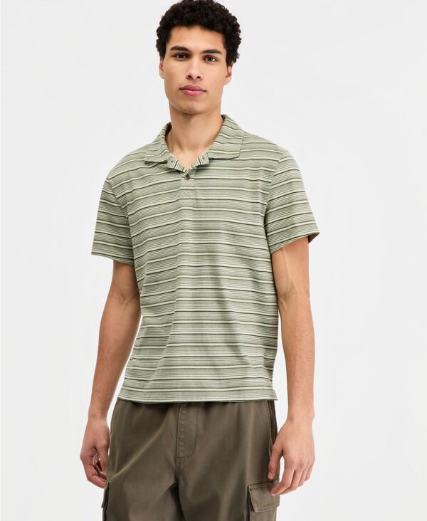 サンストーン メンズ トップス ポロシャツ コットン Sun + Stone Men's Cotton Ombr-Stripe Polo Shirt Macy's Exclusive Desert Sage セージ