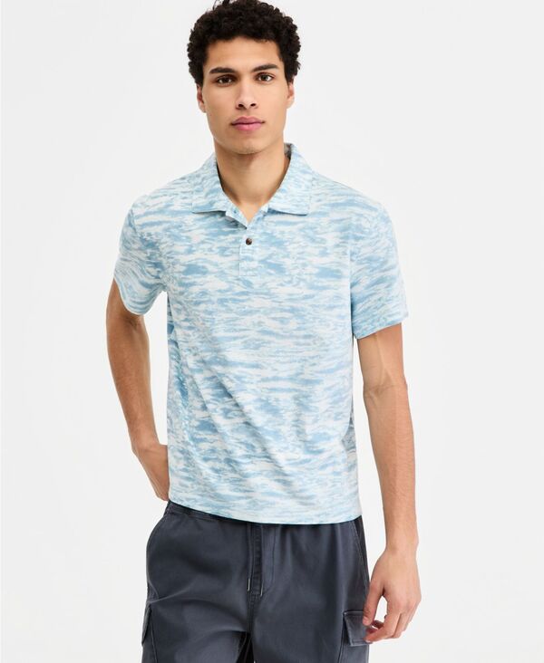 サンストーン メンズ トップス スポーツシャツ 綿織物 Sun + Stone Men\u0027s Cotton Maritime Polo Shirt Macy\u0027s Exclusive Maritime Wave