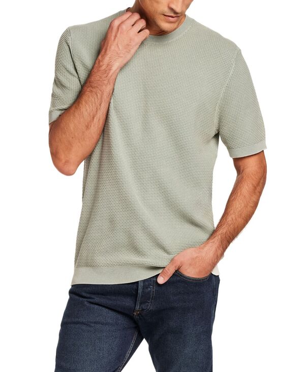 ウェザープルーフ メンズ アウター ニット・セーター クルーネック 半袖 コットン Weatherproof Vintage Men'short-Sleeve Brick 100% Cotton Crewneck Sweater Spring Sky