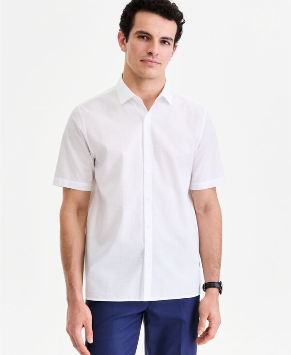アルファニ メンズ トップス シャツ 半袖 Alfani Men'short-Sleeve Solid Texture Shirt Macy's Exclusive White ホワイト