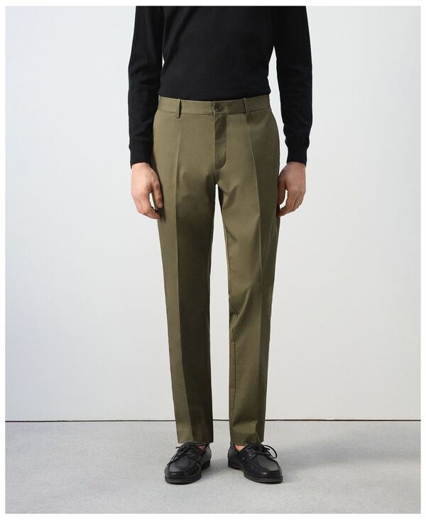 マンゴ メンズ ボトムス 心地好いズボン下 MANGO Men\u0027s Dublino Slim-Fit Chino Pants Olive Green 緑であること
