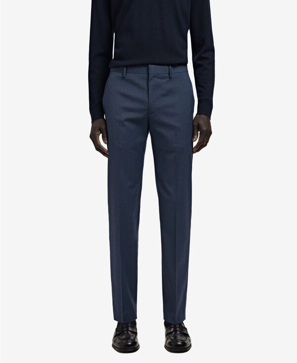 マンゴ メンズ ボトムス 心地好いズボン下 MANGO Men\u0027stretch Fabric Super Slim-Fit Suit Pants Ink Blue 青み