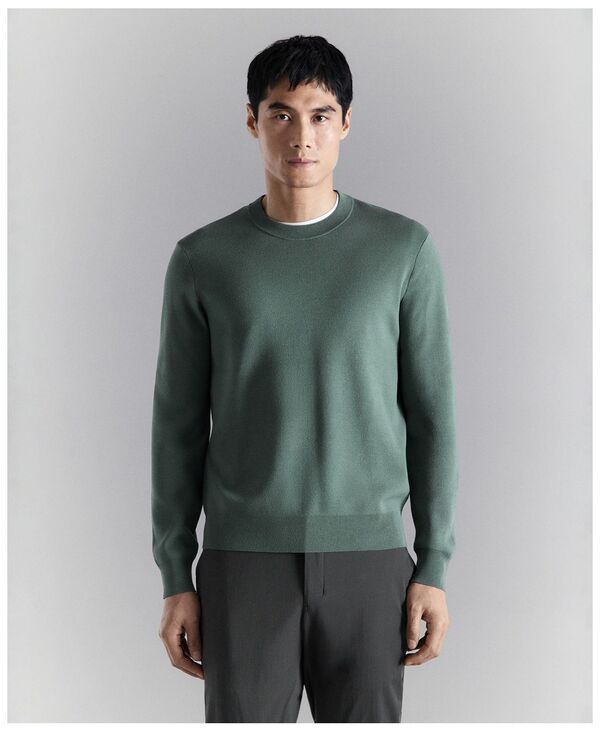 マンゴ メンズ アウター 編み物・スウェーター MANGO Men\u0027s Comfort Stretch Sweater Forest Green 緑であること