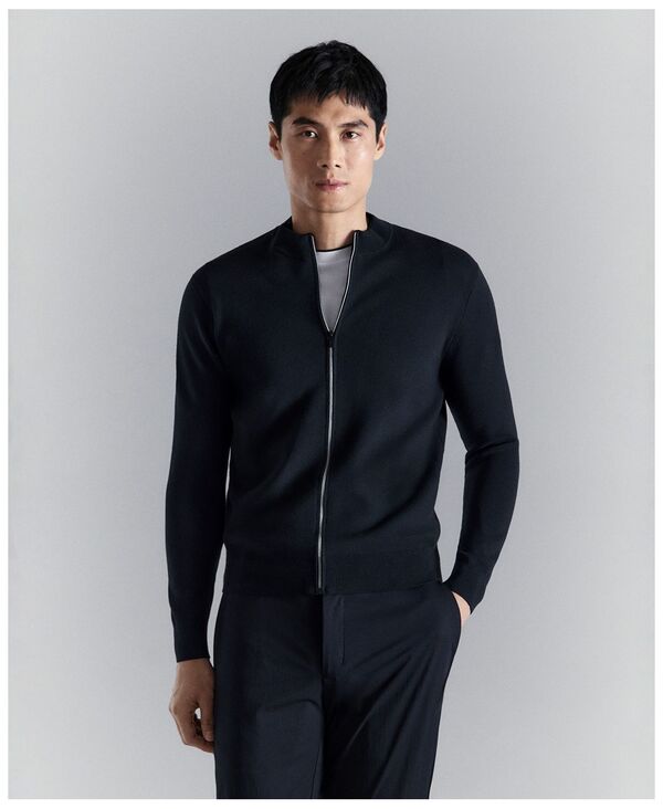 マンゴ メンズ アウター ニット・セーター カーディガン MANGO Men's Comfort Stretch Knit Cardigan Sweater Navy ネイビー
