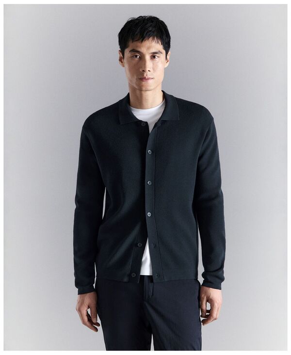 マンゴ メンズ アウター ニット・セーター カーディガン MANGO Men Fine Knit Comfort Stretch Cardigan Sweater Navy ネイビー