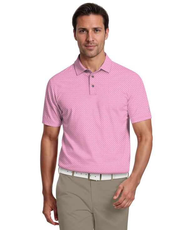 ピージーエーツアー メンズ トップス ポロシャツ プリント PGA TOUR Men's Essential Geo Print Golf Polo Shirt Pale Pansy|ReVida 店