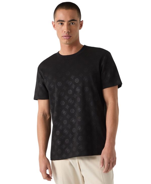 ゲス メンズ トップス Tシャツ ニット GUESS Men's Nico Embossed Knit-Shirt Jet Black ブラック