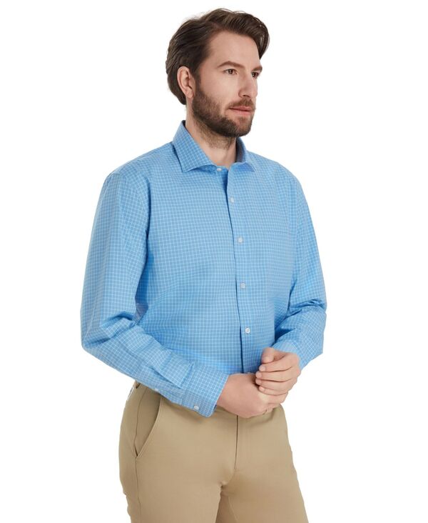 クラブルーム メンズ トップス シャツ Club Roomen's Poplin Charles Plaidresshirt Macy's Exclusive Placid Blue Combo ブルー