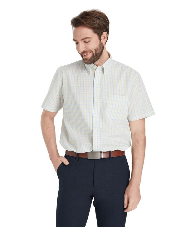 クラブルーム メンズ トップス シャツ 半袖 Club Roomen's Plaid Short-Sleeve Dresshirt Macy's Exclusive Yellow Combo イエロー
