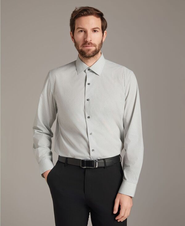 アルファニ メンズ トップス シャツ レギュラーフィット Alfani Men's Regular Fit Micro Dot Dresshirt Macy's Exclusive Light Gray グレー