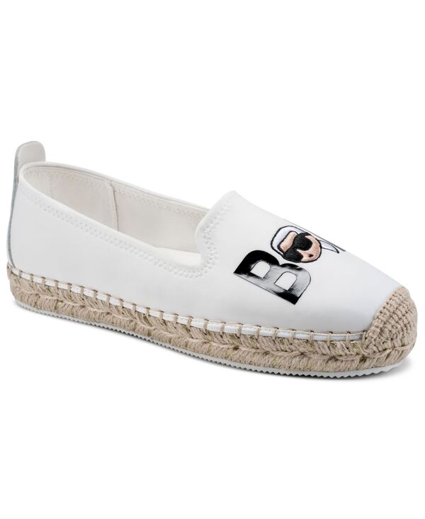 長い巻き毛 ラガーフェルド レディース シューズ スリッポン・ローファー KARLAGERFELD PARIS Women\u0027s Michaela Bonjour Slip-On Espadrilles Flats Bright White 白いこと