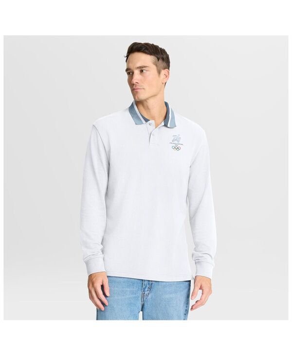 ファナティクス メンズ トップス ポロシャツ Fanatics Men's White Milano Cortina 2026 Winter Olympics Tipped Long Sleeve Polo Shirt White Gray ホワイト