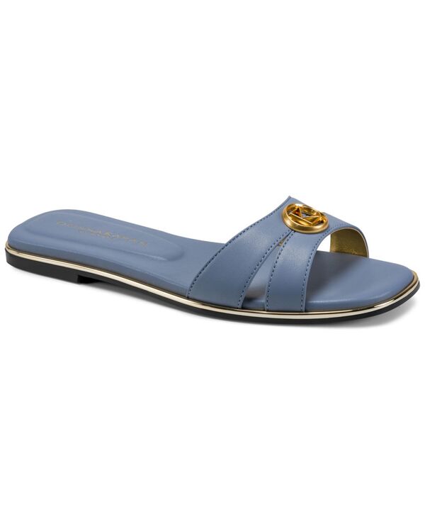 ダナ キャラン ニューヨーク レディース シューズ スリッポン・ローファー サンダル Donna Karanew York Women's Halo Slip-On Flat Sandals Tempest Blue ブルー｜ReVida 店