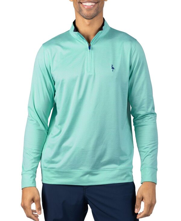 テーラーバード メンズ アウター ニット・セーター メッシュ Tailorbyrd Men's Melange Mesh Performance QZip Sweaterspearmint