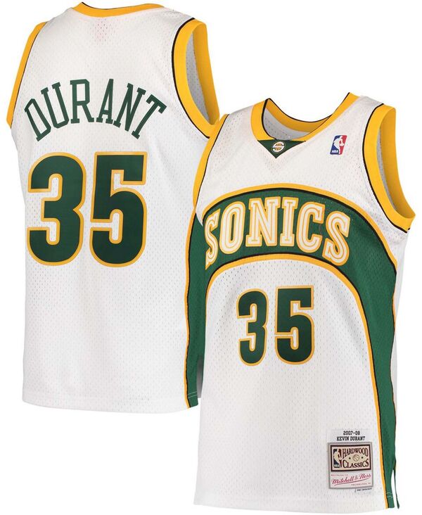 ミッチェル&ネス メンズ トップス シャツ ジャージー Mitchell & Ness Men's Kevin Durant White Seattle SuperSonics Hardwood Classicswingman Jersey White ホワイト