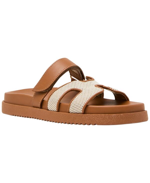 スティーブ マデン レディース シューズ サンダル Steve Madden Women's Mayven Strappy Footbed Slide Sandals Linen/Cognac Multi マルチカラー
