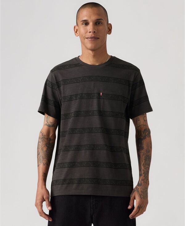 リーバイス メンズ トップス Tシャツ クルーネック 半袖 Levi's Men's Classic Pocket Short-Sleeve Crewneck T-shirt Phantom Stripe ストライプ｜ReVida 店