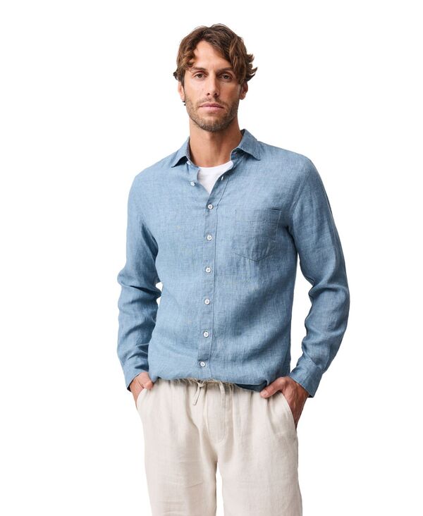 ロッドアンドグン メンズ トップス シャツ Rodd & Gunn Men's Coromandelong Sleeve Sports Fit Shirt Sea Stone ストーン