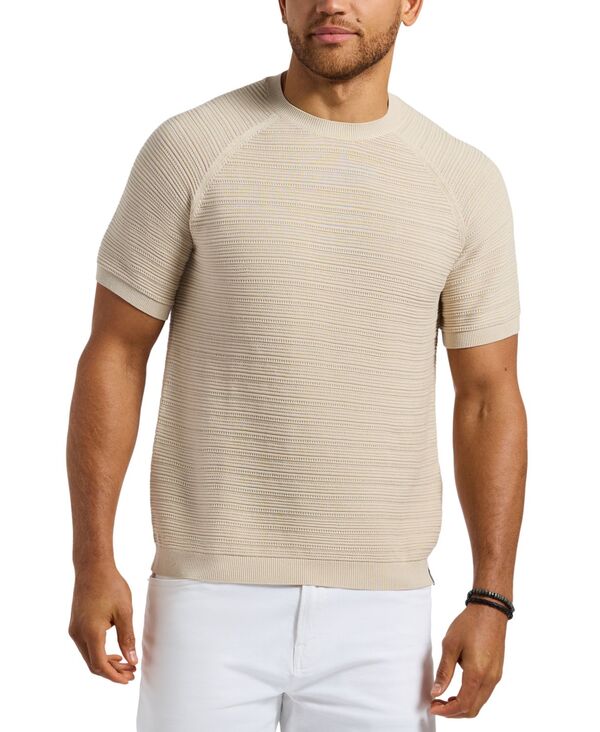 バッファロー・デイビッド・ビトン メンズ トップス Tシャツ セーター ニット Buffalo David Bitton Men's Wipped Relaxed-Fitextured-Knit Sweater Buttercream