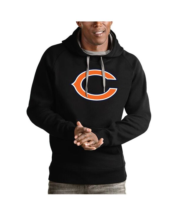 アンティグア メンズ アウター パーカー・スウェット Antigua Men\u0027s Black Chicago Bears Victory Pullover Hoodie Black 黒いこと