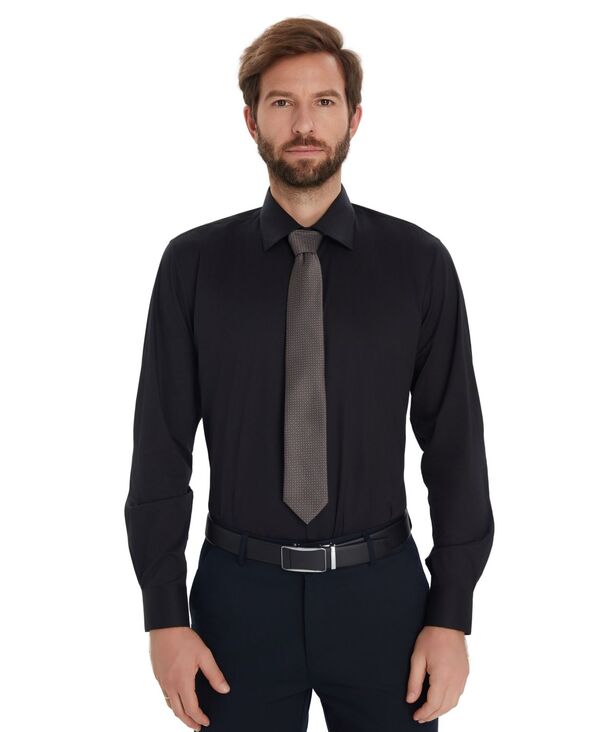 アルファニ メンズ トップス プルオーバー Alfani Men\u0027solid Slim-Fit Dresshirt Macy\u0027s Exclusive Black 黒いこと