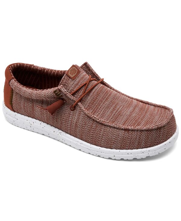 ヘイデュード メンズ シューズ スニーカー Hey Dude Men's Wally Sox Slip-On Casual Moccasin Sneakers from Finish Line Burnt Red レッド|ReVida 店
