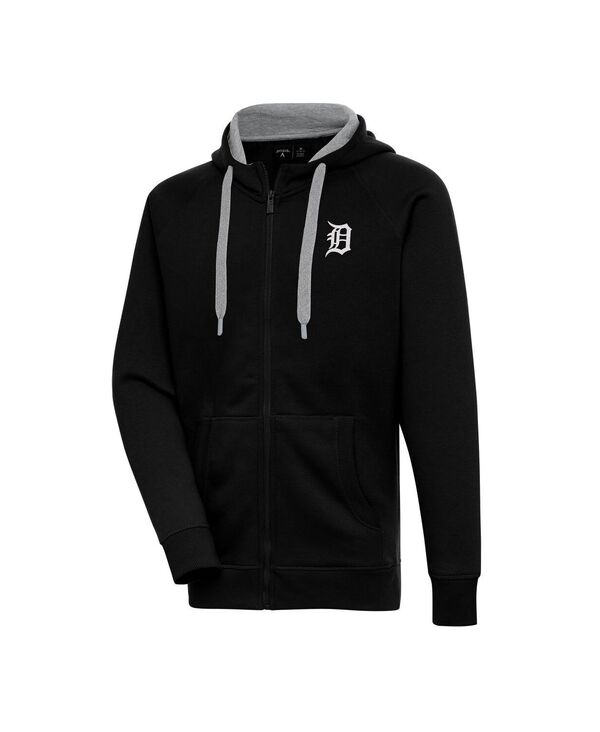 アンティグア メンズ アウター パーカー・スウェットール Antigua Men's Black Detroitigers Metallic Victory Full-Zip Hoodie Black ブラック