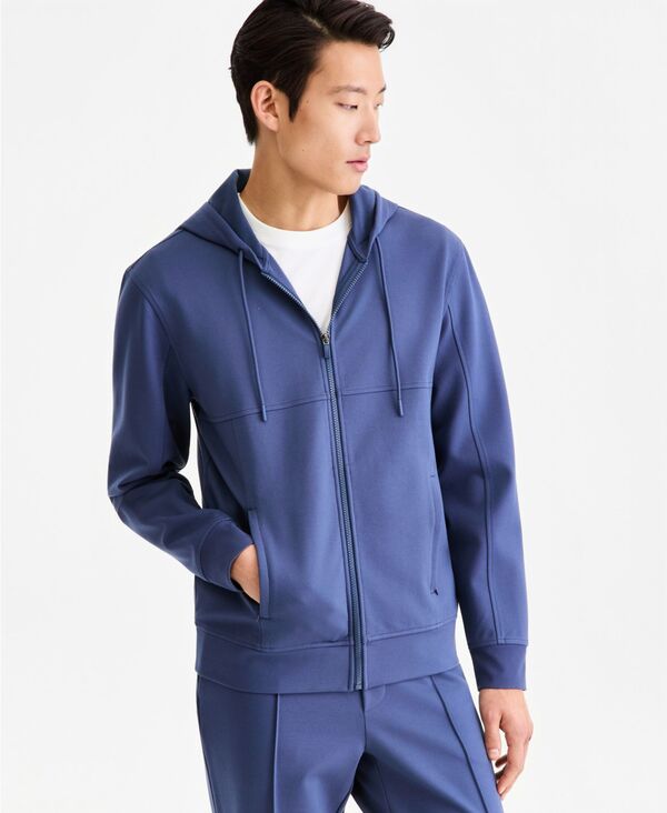 アルファニ メンズ アウター パーカー・スウェット 長袖 Alfani Men's Long-Sleeve Alfatech Full-Zip Hoodie Macy's Exclusive Midnight Fog｜ReVida 店