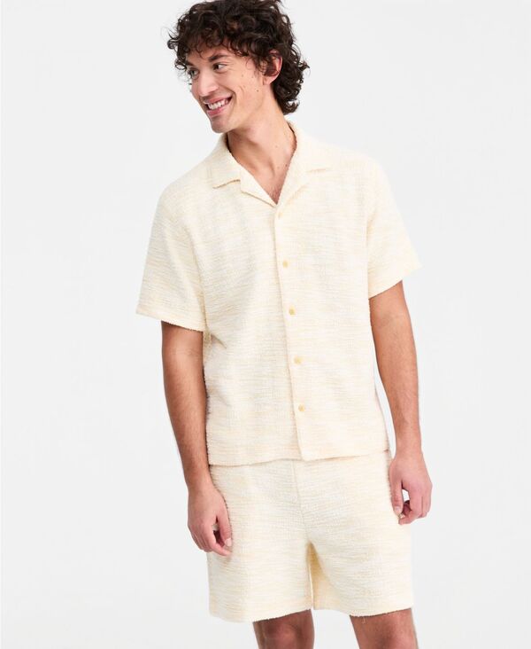 サンストーン メンズ トップス シャツ ニット Sun + Stone Men's Docknit Boucle Camp Shirt Macy's Exclusive Tortilla