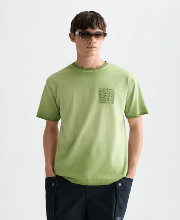 スコッチアンドソーダ メンズ トップス Tシャツ 半袖 刺繍 SCOTCH & SODA Men's Embroidered Artwork Short-Sleeve T-Shirt Garden green グリーン