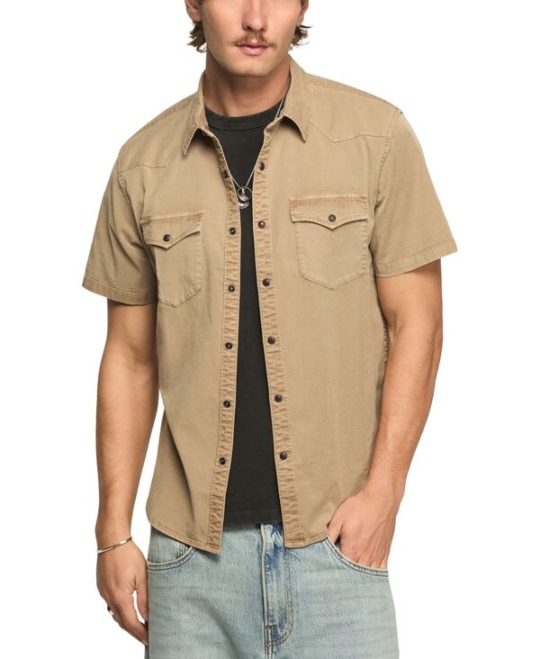 ラッキーブランド メンズ トップス シャツ 半袖 Lucky Brand Men'short-Sleeve Regular-Fit Western Shirtwill 17,486円