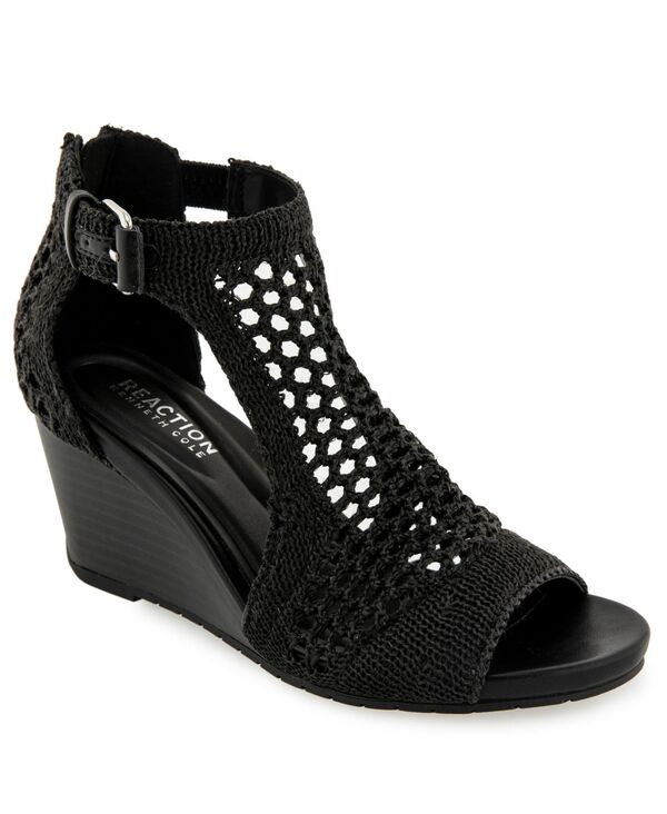 ケネスコール レディース シューズ サンダル Kenneth Cole Reaction Women's Gracie Wedge Sandals Black Raffia ブラック