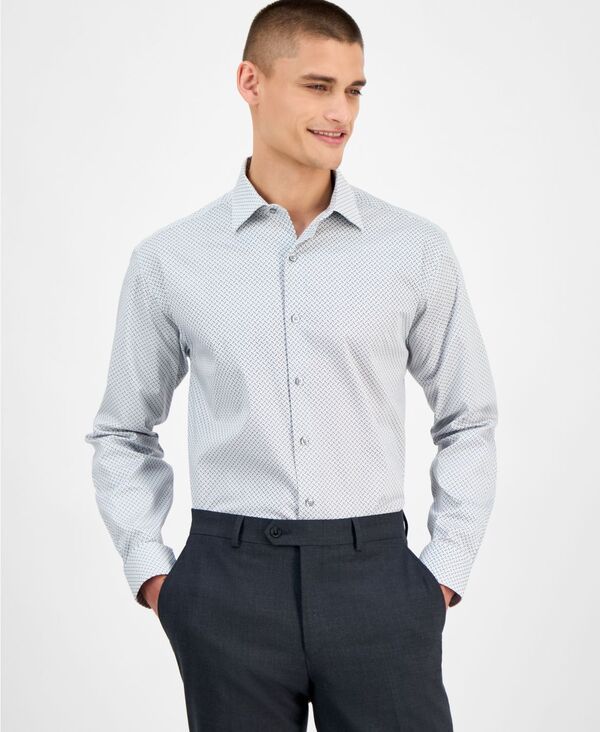 アルファニ メンズ トップス シャツ Alfani Men's Regular-Fit 4-Way Stretch Micro-Dot Dresshirt Created for Macy's Flint Stone ストーン